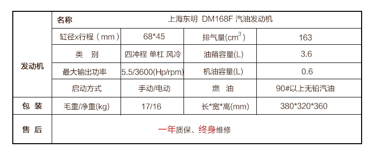 东明汽油发动机